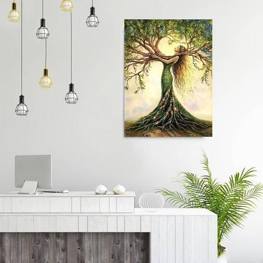 Room Decor 1pc Tree Of Life Canvas Art Print, Wooden Framed Nature-Inspired Wall Decor For Living Room, Bedroom, Office, Cafe - Unique Gift Idea, Creative Home Decoration--Selling On Temu Is Prohibite