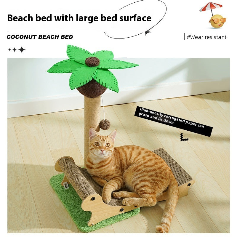 Beach Chair Pet Cat Nest Multifunctional Scratch Board Hemp Mat Column Chamfer