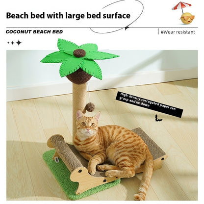 Beach Chair Pet Cat Nest Multifunctional Scratch Board Hemp Mat Column Chamfer